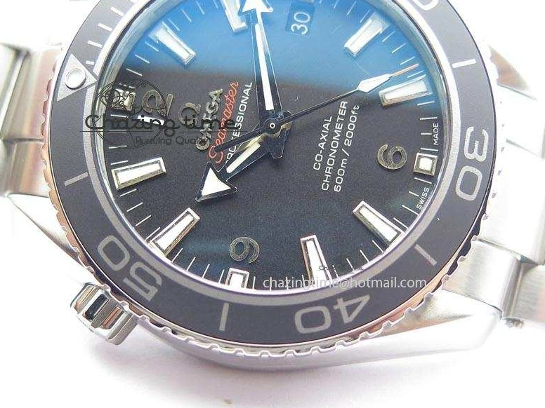 0308 Planet Ocean SS Bp Maker 45mm Black Bezel On SS Bracelet A OnTrend 8218